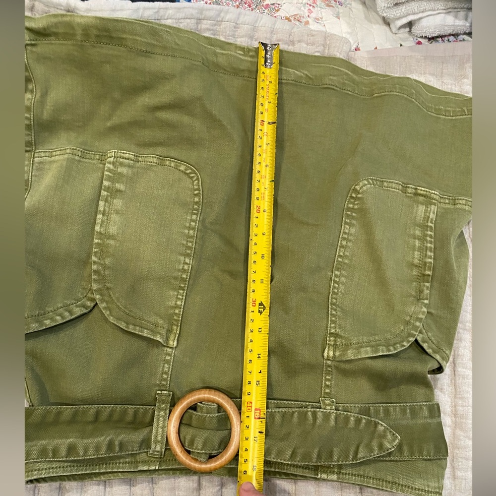 Anthropologie Pilcro Skirt Size 8 Mini Green Twill Pockets - Picture 6 of 6